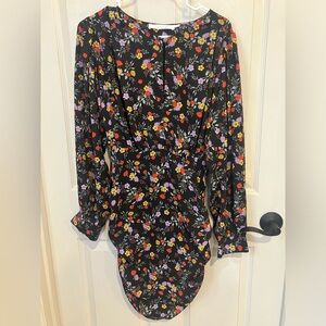 Astr Black Floral Long Sleeve Dress